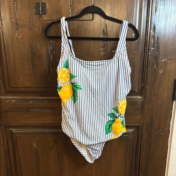 Kona Sol Blue and White One Piece Swimsuit - Picture 4 of 5